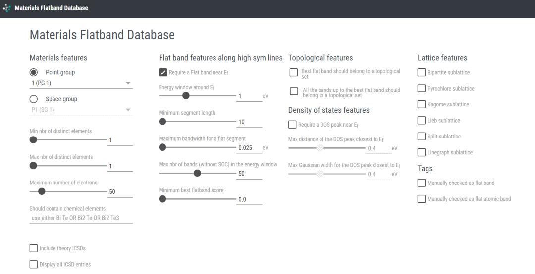 材料平带数据库(Materials Flatband Database)