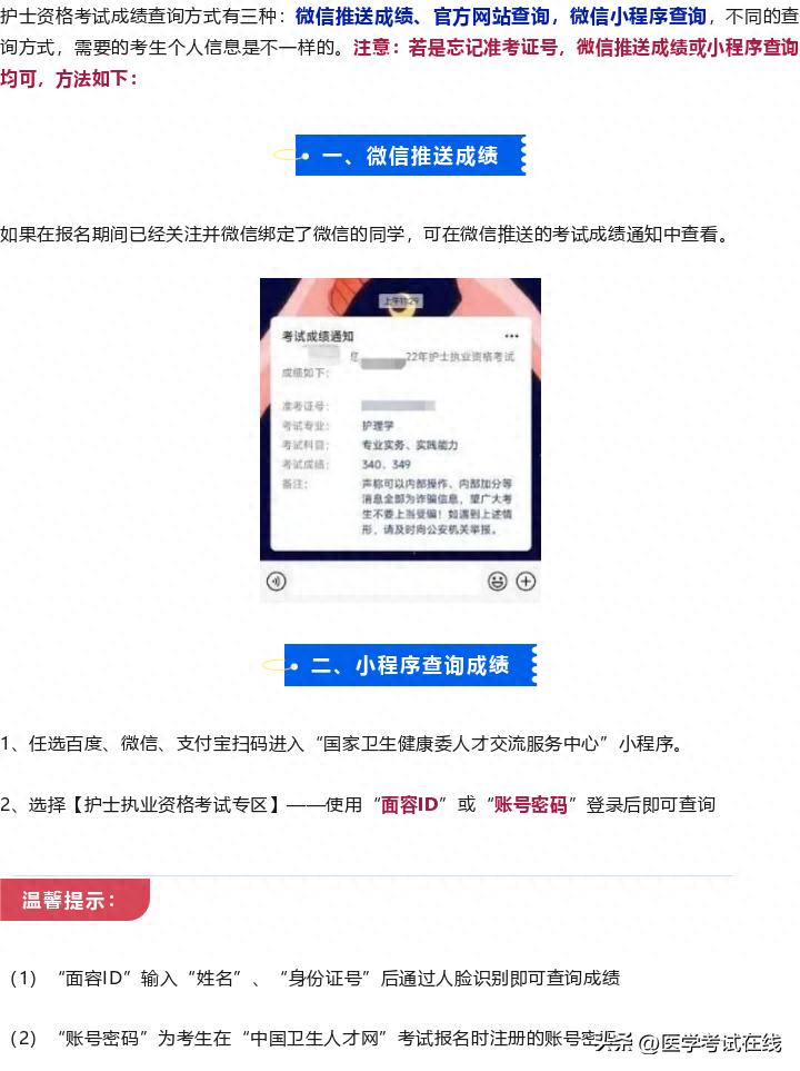 2024年护考成绩查询条件、流程及注意要点!